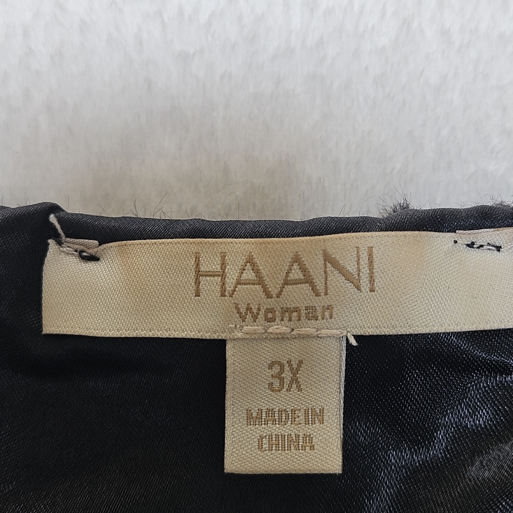 Haani Faux Fur Vest Black Women's 3X Satin Lined - Picture 4 of 11